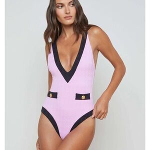 L'AGENCE Lisa Plunge One Piece swimsuit Size Small